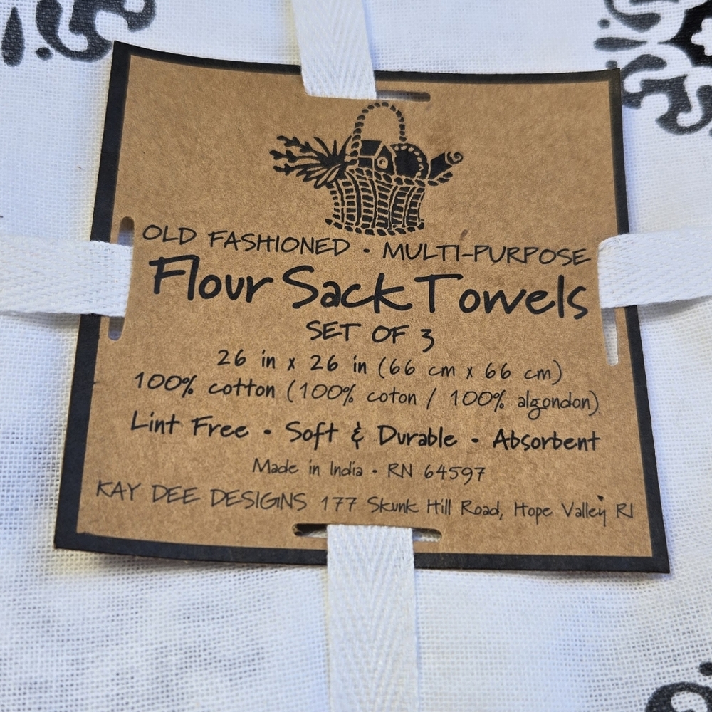 Kay Dee Designs Flour Sack Kithen Towels Set Of 3 - Picture 2 of 4